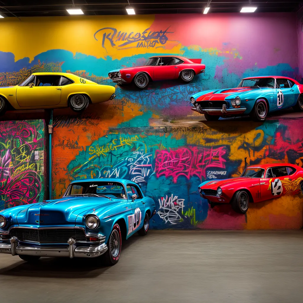 garagem arte automotiva murais