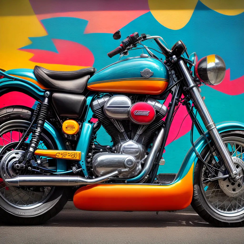 mural carros motos colorido garagem 1