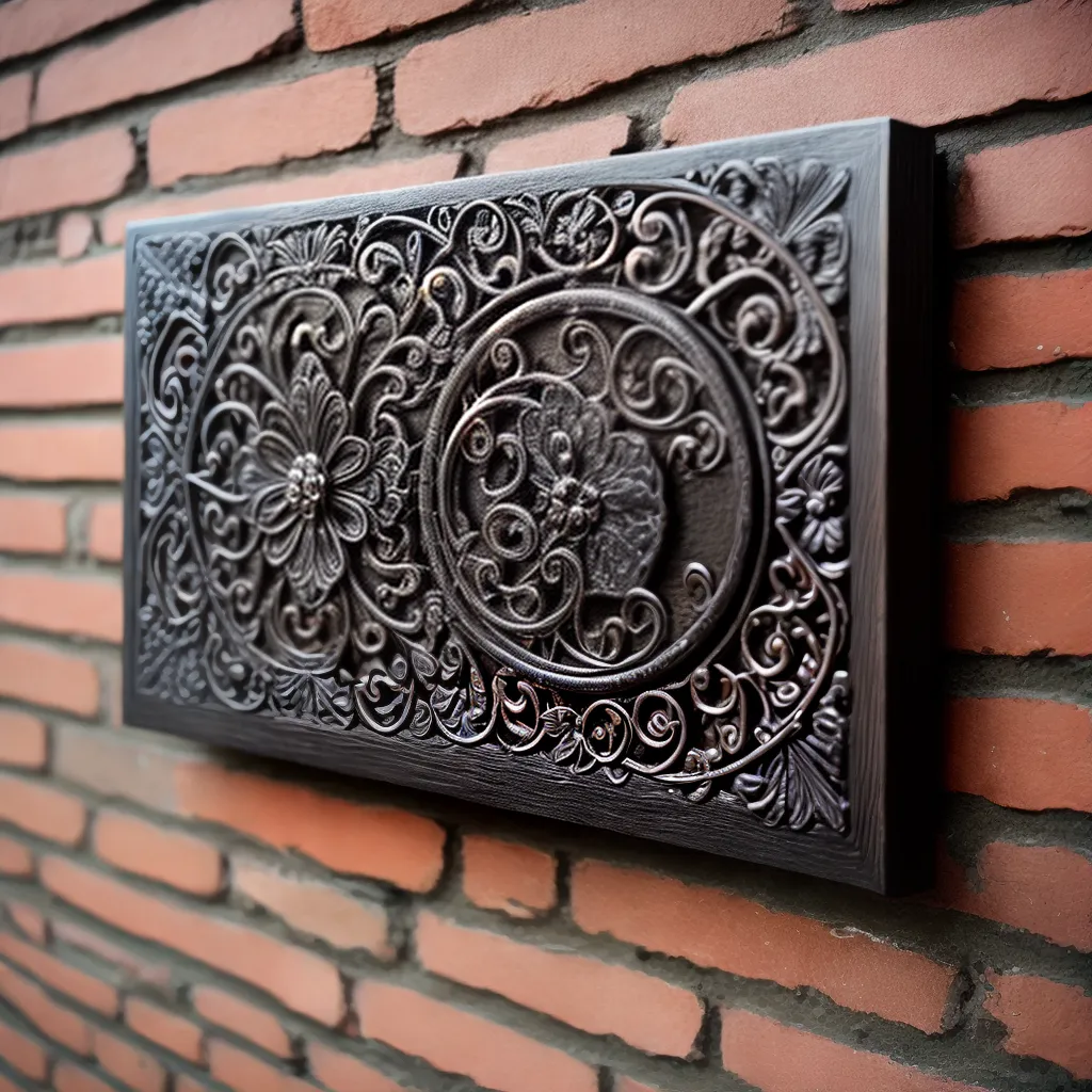 arte metalica parede tijolo