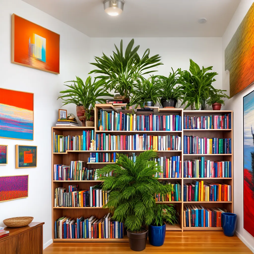 espaco decorado livros plantas arte espaco decorado livros plantas arte