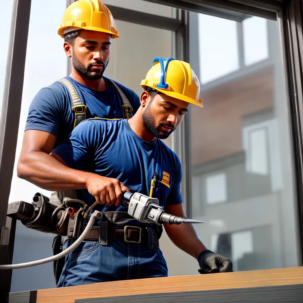 trabalhador construcao esquadria corte metal trabalhador construcao esquadria corte metal