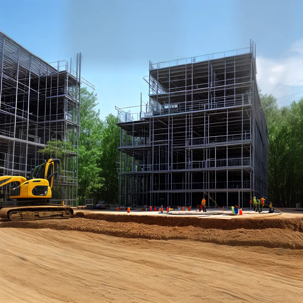 canteiro obras trabalhadores planejamento fundacao