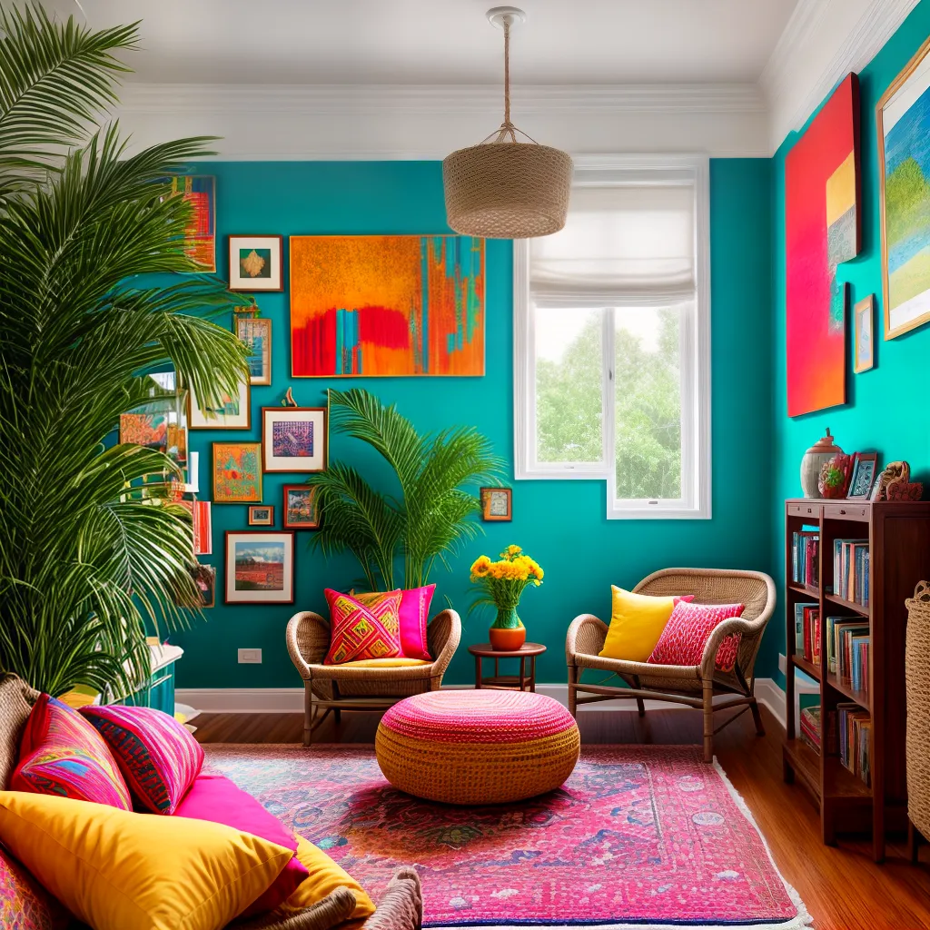 sala latina decoracao colorida