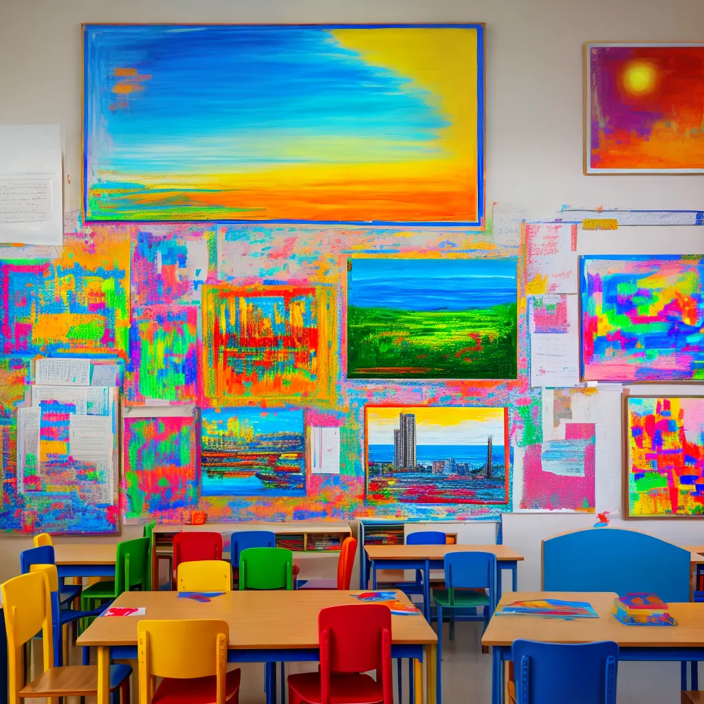 sala aula arte colorida inspiradora sala aula arte colorida inspiradora