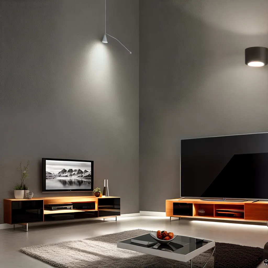 sala estar moderna tv arte