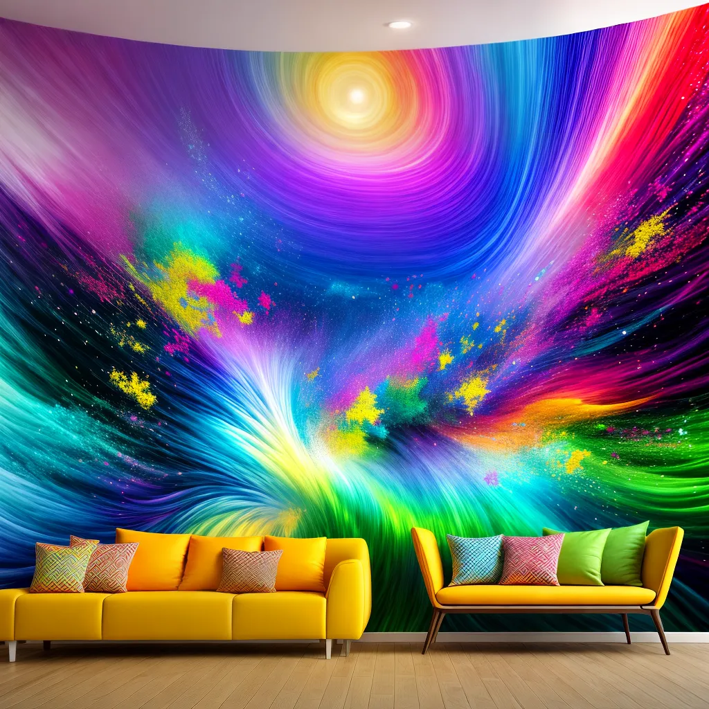 sala colorida tv arte animacao