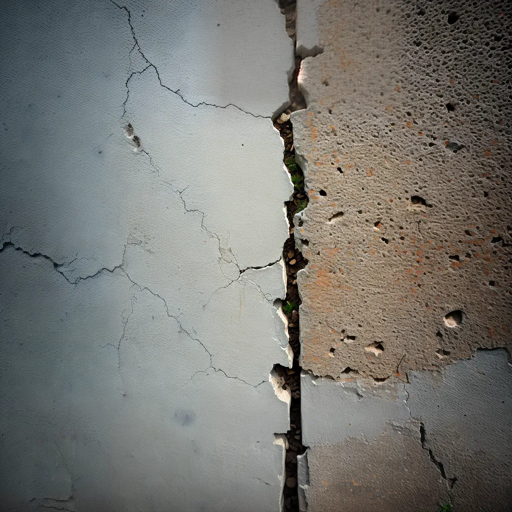 parede concreto trinca construcao