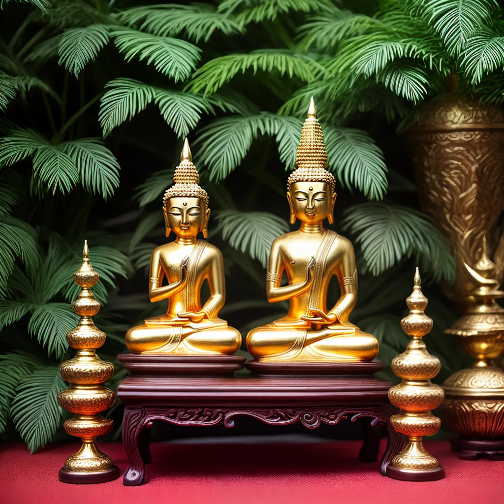 escultura buda madeira dourado verde sudeste asiatico escultura buda madeira dourado verde sudeste asiatico