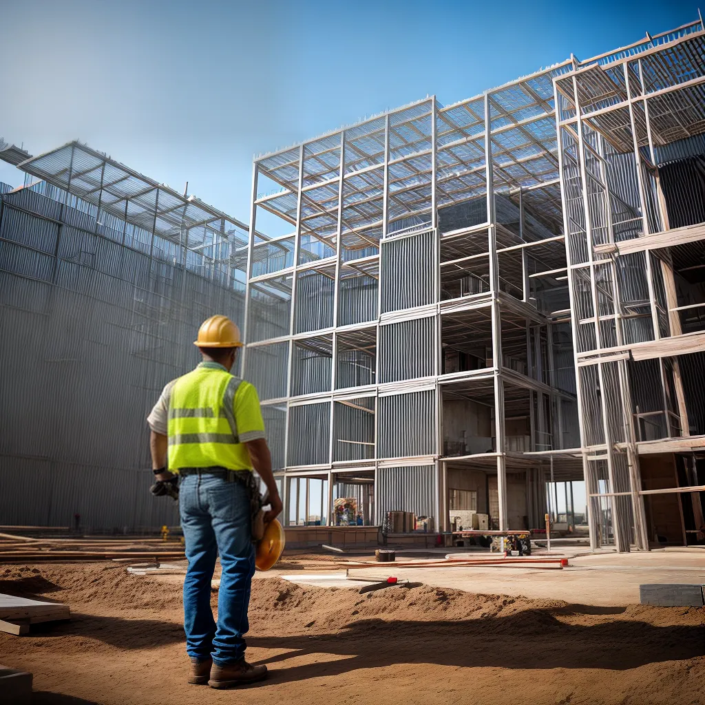 trabalhador construcao planta demarcacao