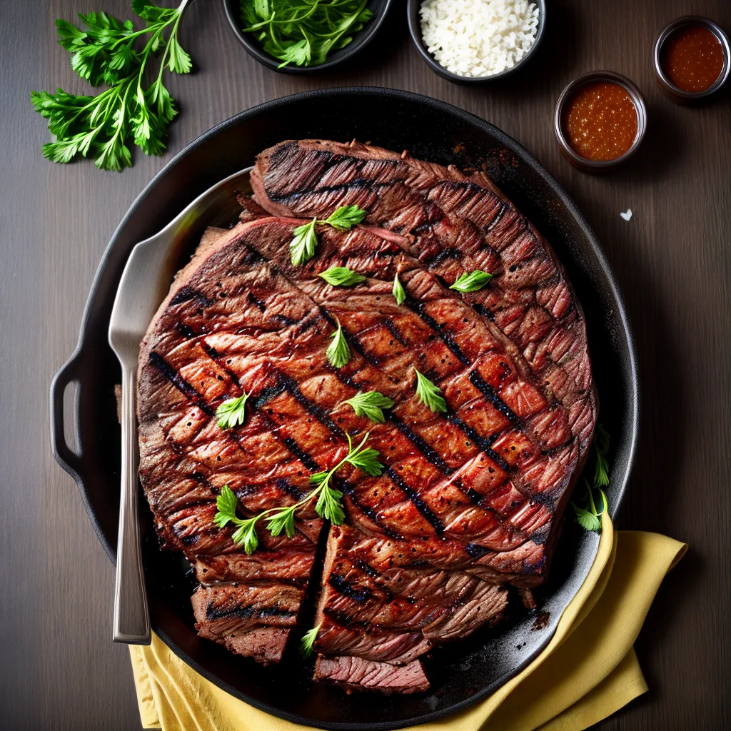 bife costela grelhado suculento molho barbecue