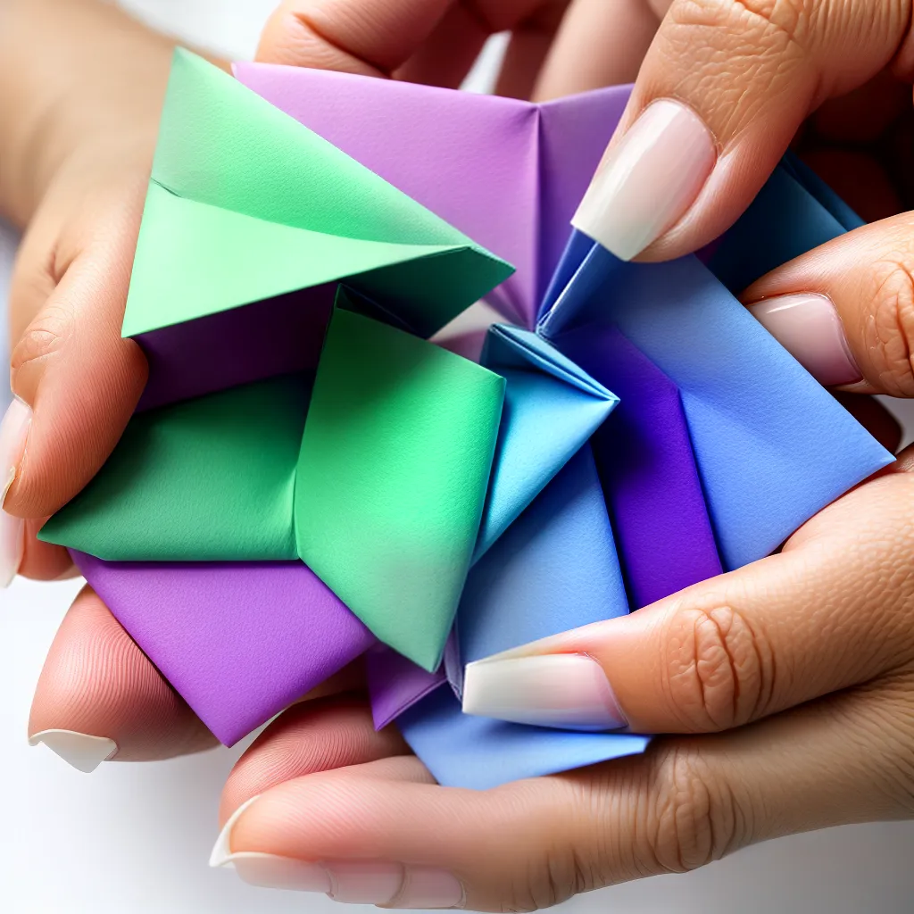 dobradura papel maos estrela origami