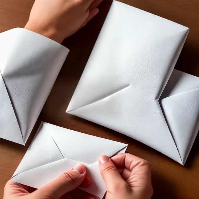 envelope origami maos dobrando