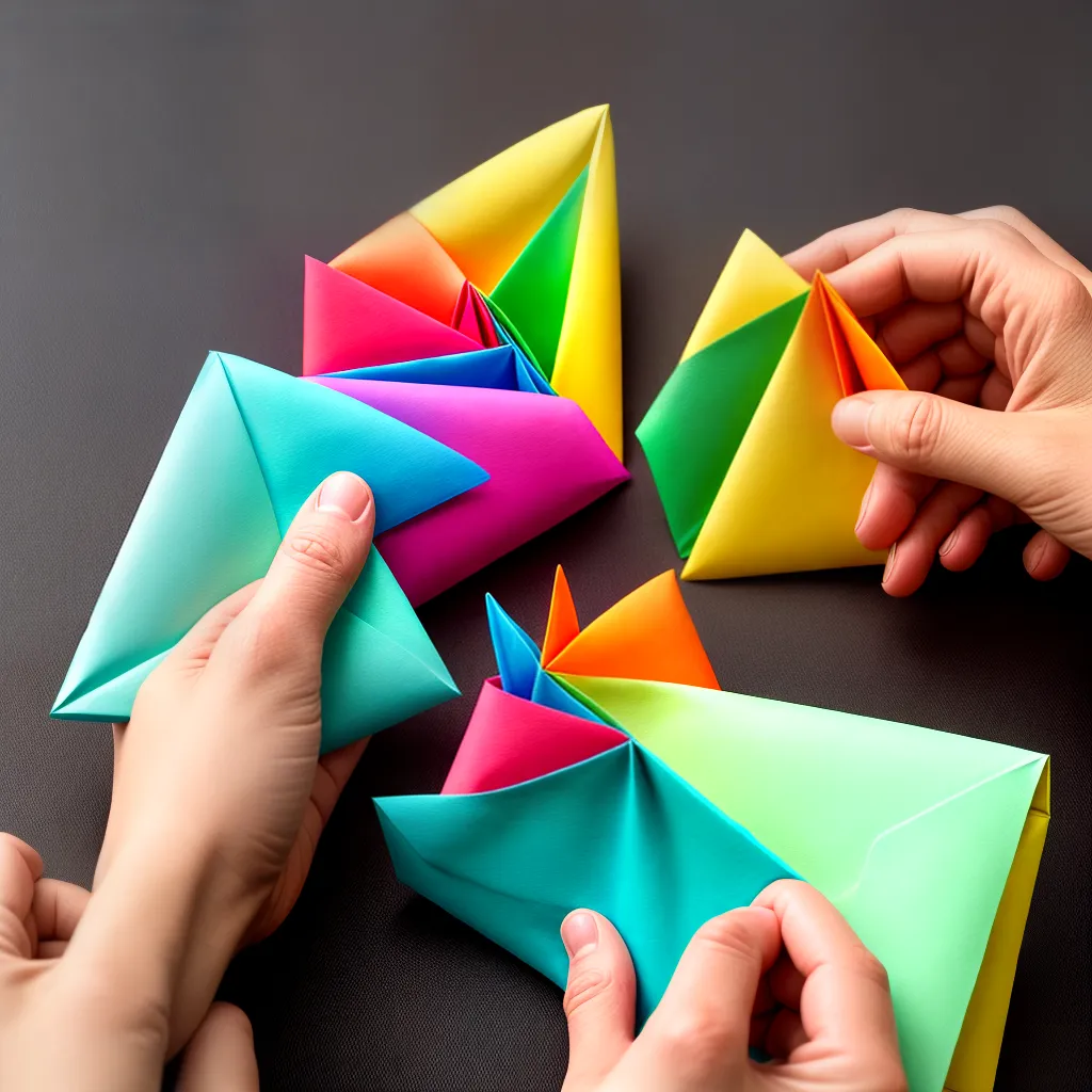 envelope colorido dobradura origami maos envelope colorido dobradura origami maos