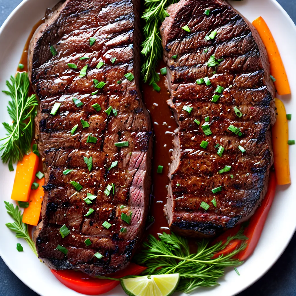 bife ribeye grelhado suculento legumes grelhados