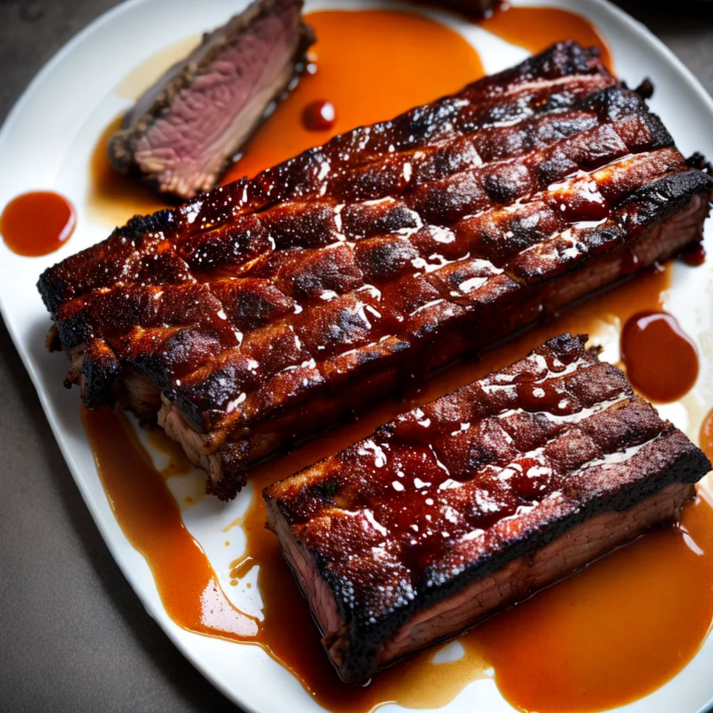 costela assada barbecue suculenta fumaca
