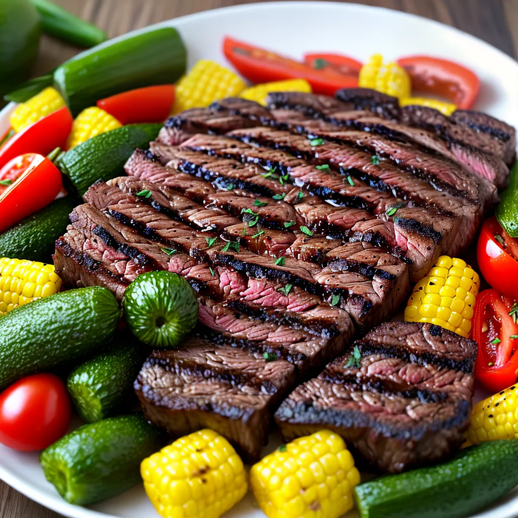 churrasco bife grelhado legumes assados churrasco bife grelhado legumes assados