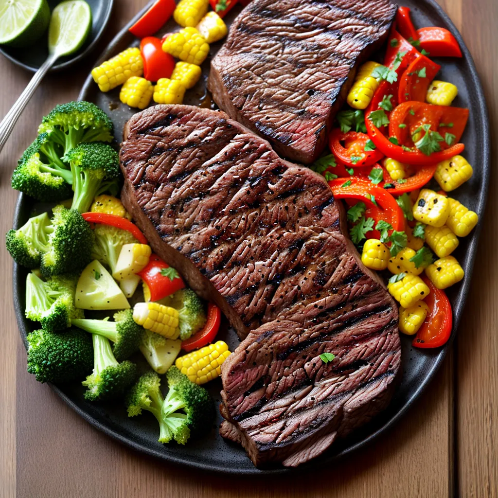 churrasco suculento legumes grelhados 1