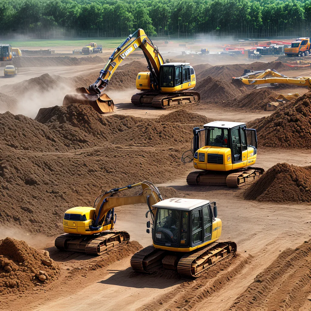 obra maquinas terreno preparacao construcao obra maquinas terreno preparacao construcao