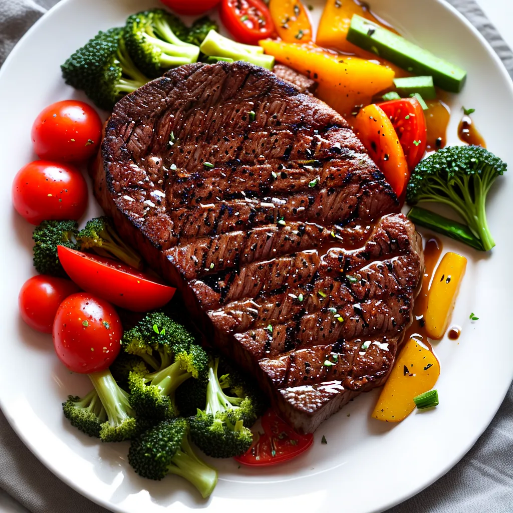 churrasco suculento carne grelhada legumes 7