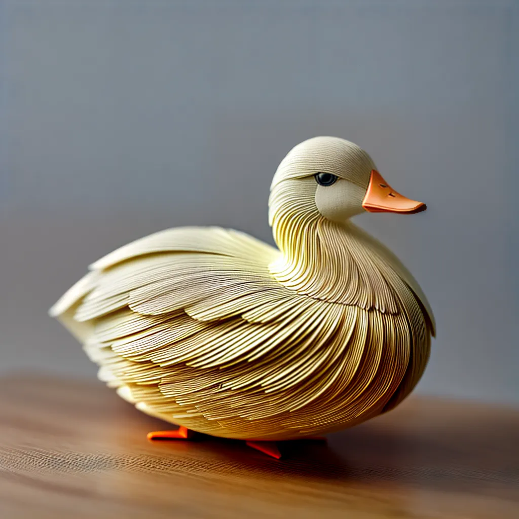 origami pato artesanal madeira