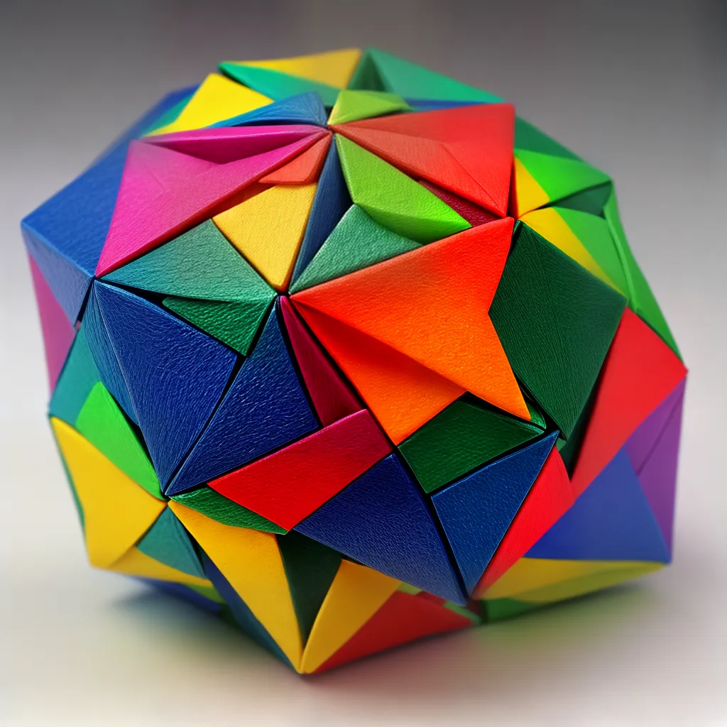 origami cubo colorido artistico