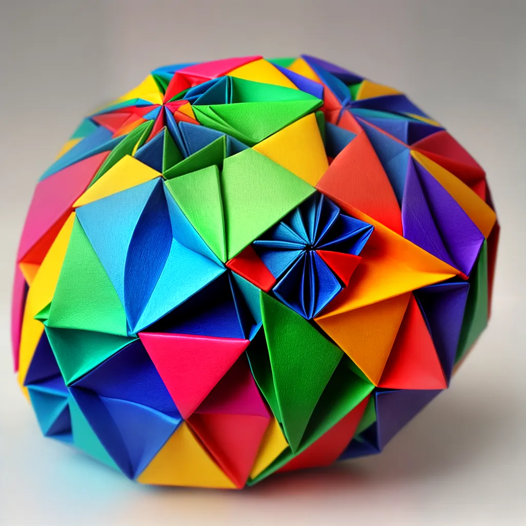 origami cubo colorido arte