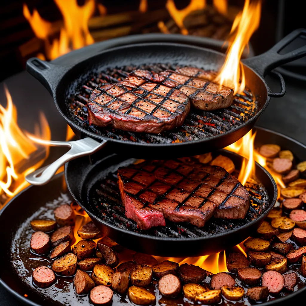 churrasco suculento chef chamas grelha