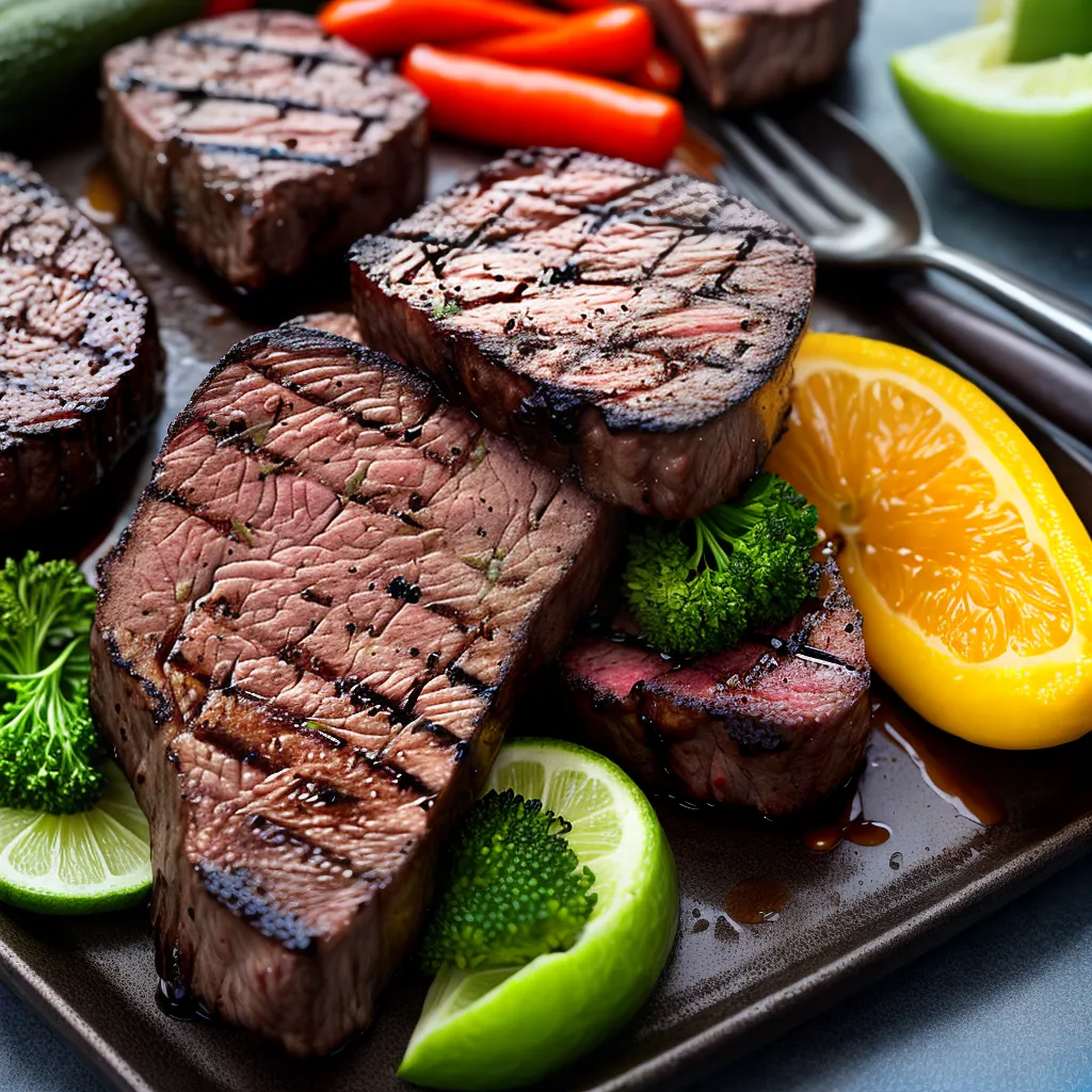churrasco suculento legumes coloridos 2
