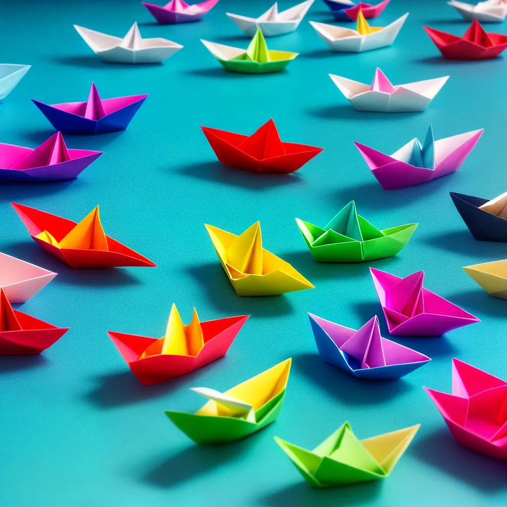 barquinhos origami agua tranquila