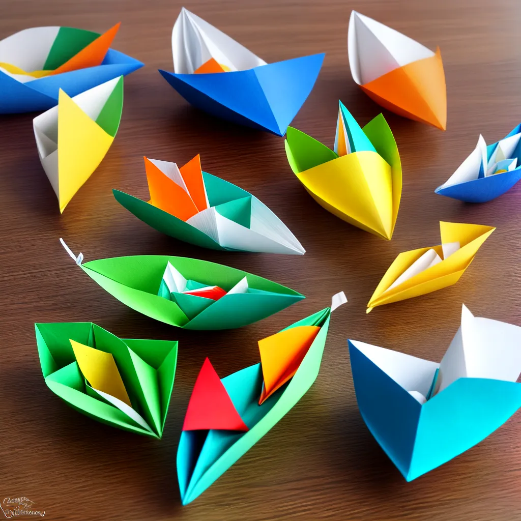 tutorial barquinhos papel cores oceano