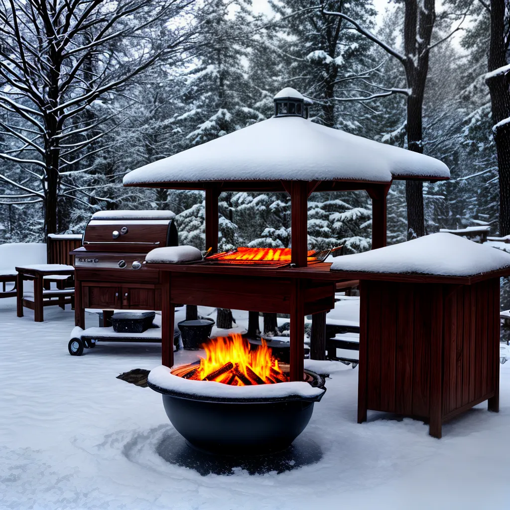 patio churrasco inverno amigos neve
