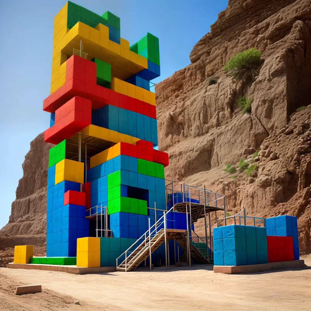 construcao escada blocos coloridos construcao escada blocos coloridos