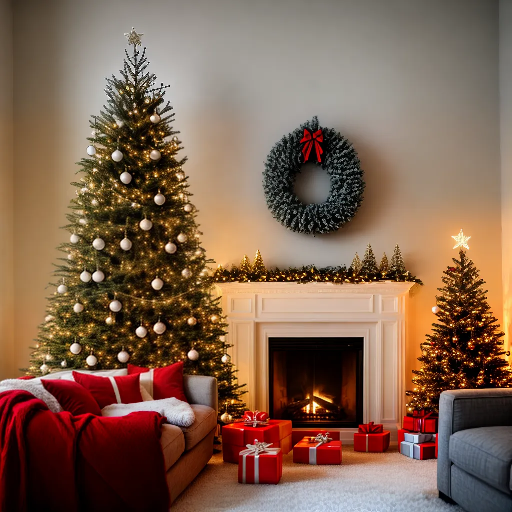 sala estar natal luzes arvore fogo sala estar natal luzes arvore fogo