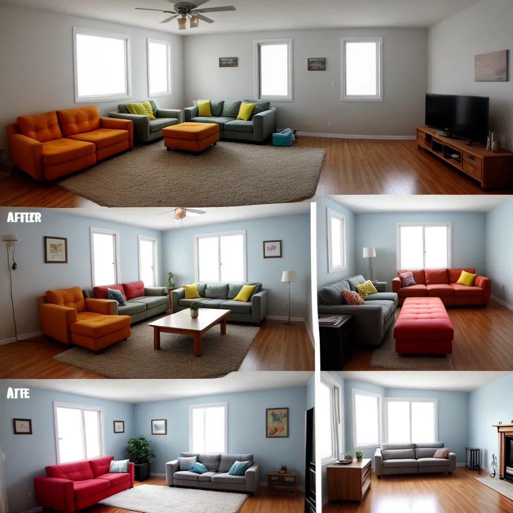 antes depois sala renovacao