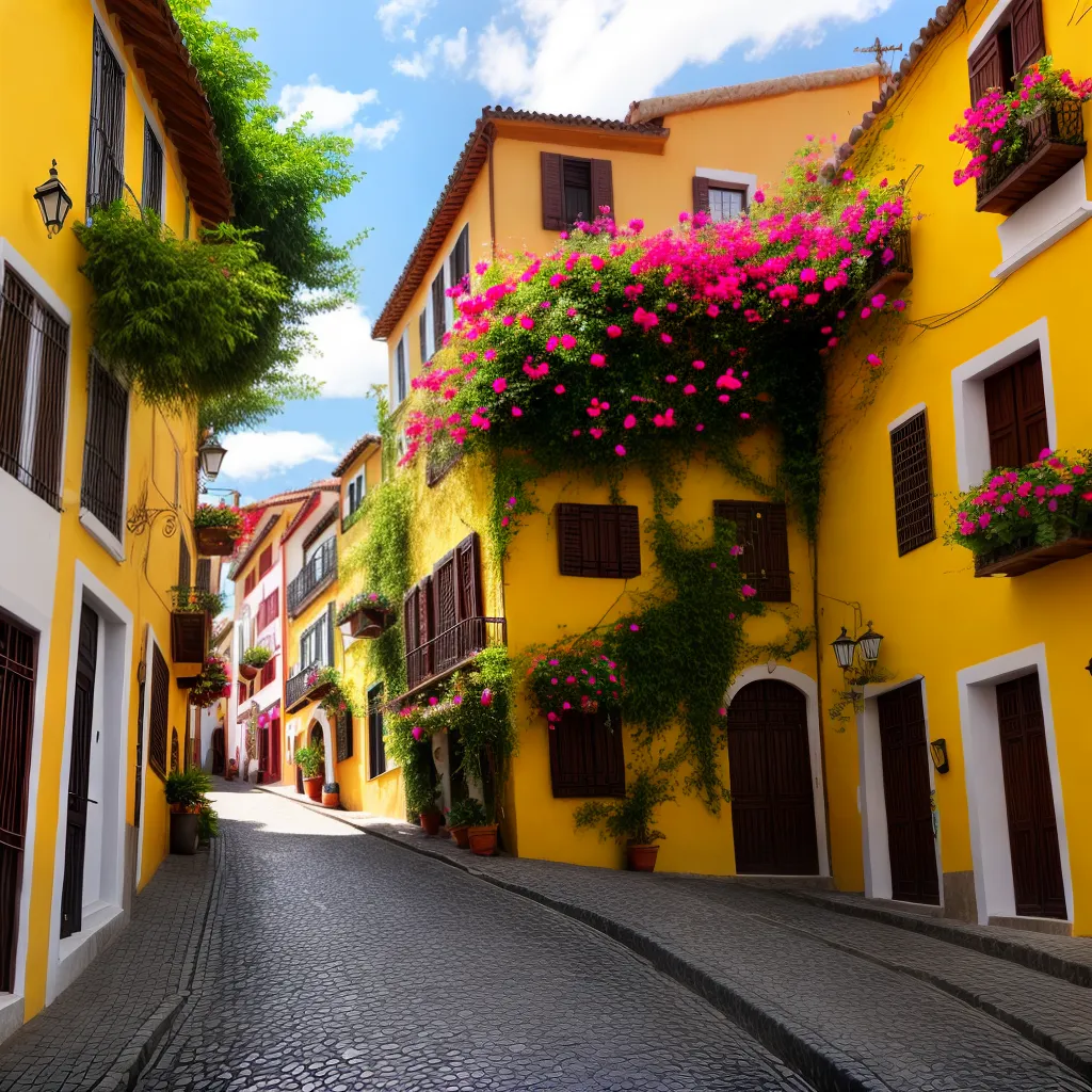 ruas coloridas madeira casas tradicionais mercado