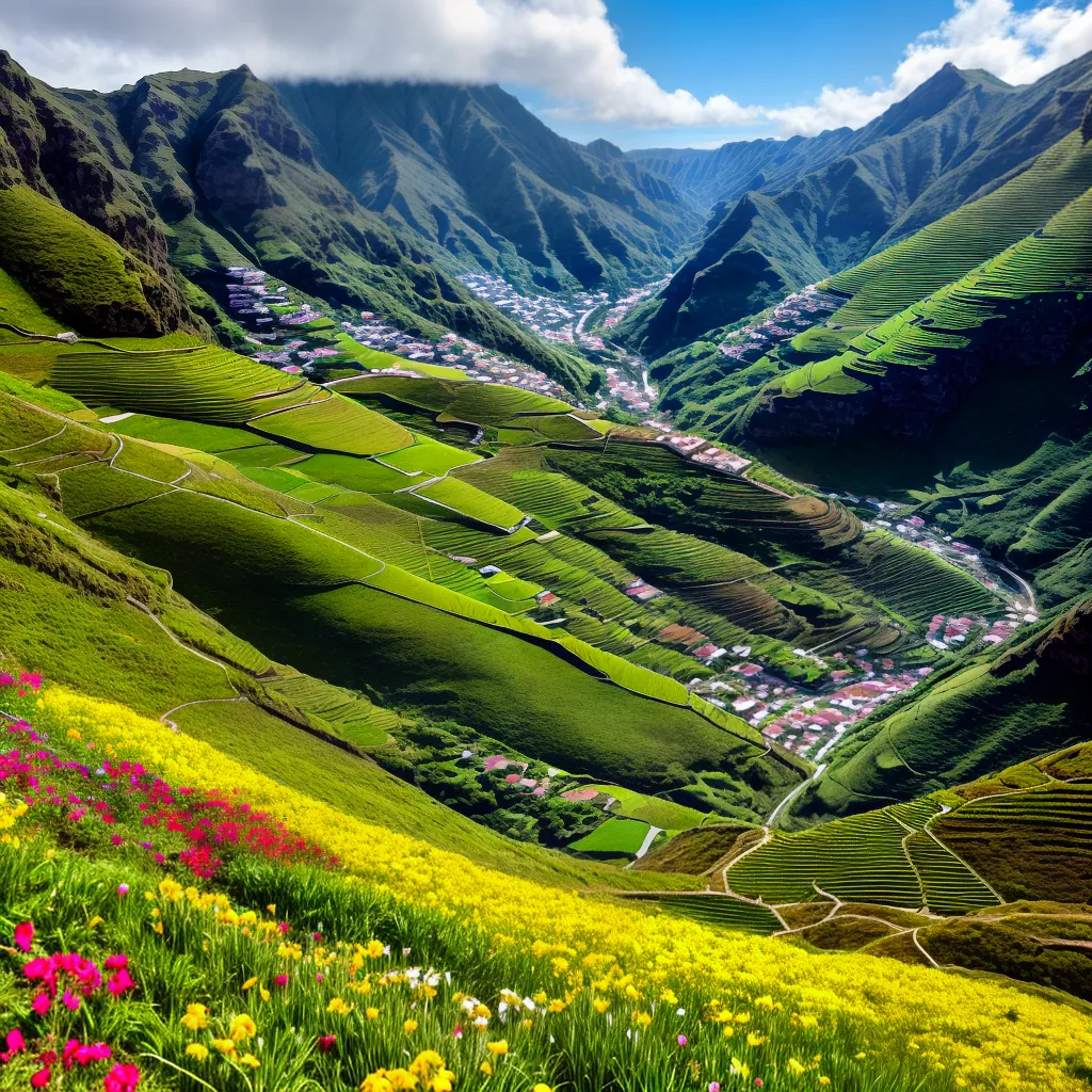 madeira paisagem montanhas mercado colorido