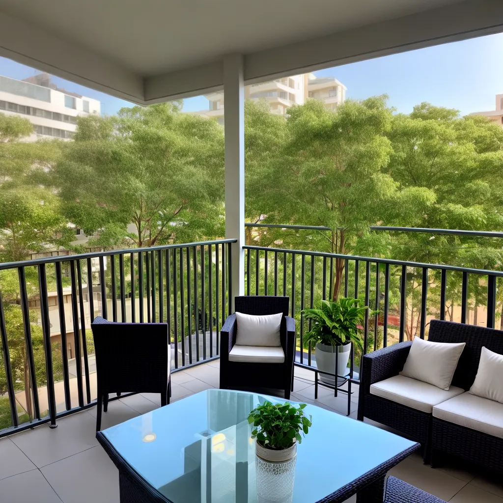 varanda moderna vista cidade natureza