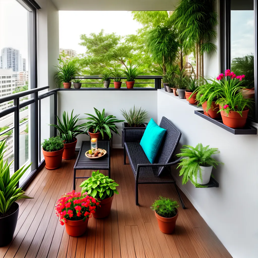 varanda moderna plantas moveis luzes cidade