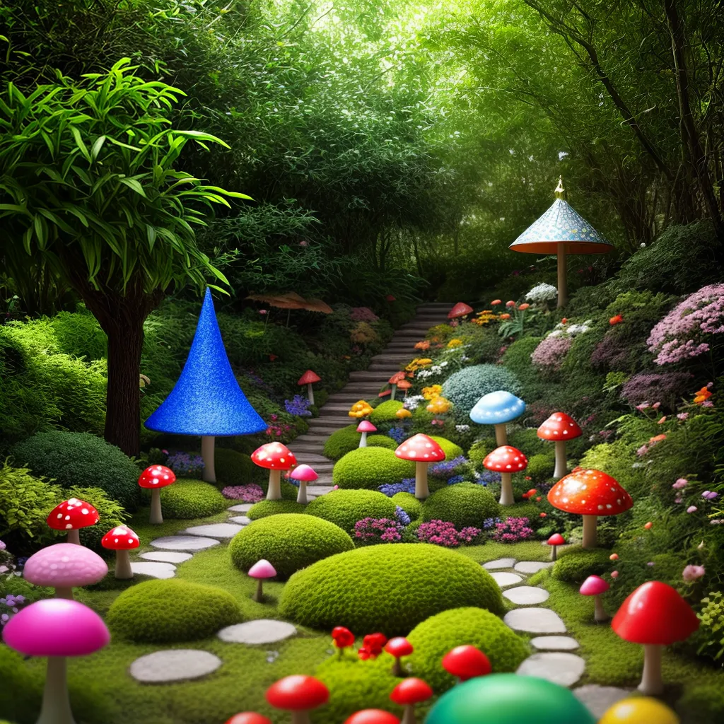 jardim fadas cogumelos magicos