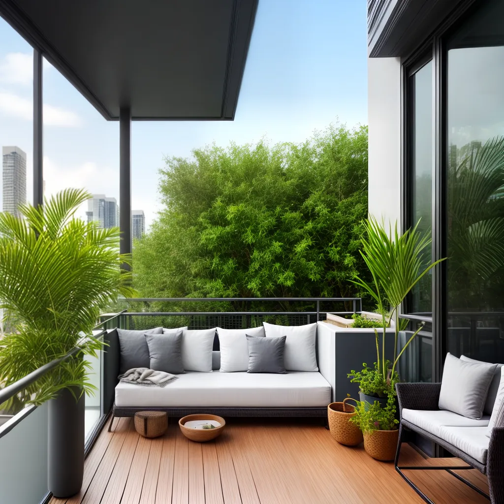 sacada moderna vista cidade