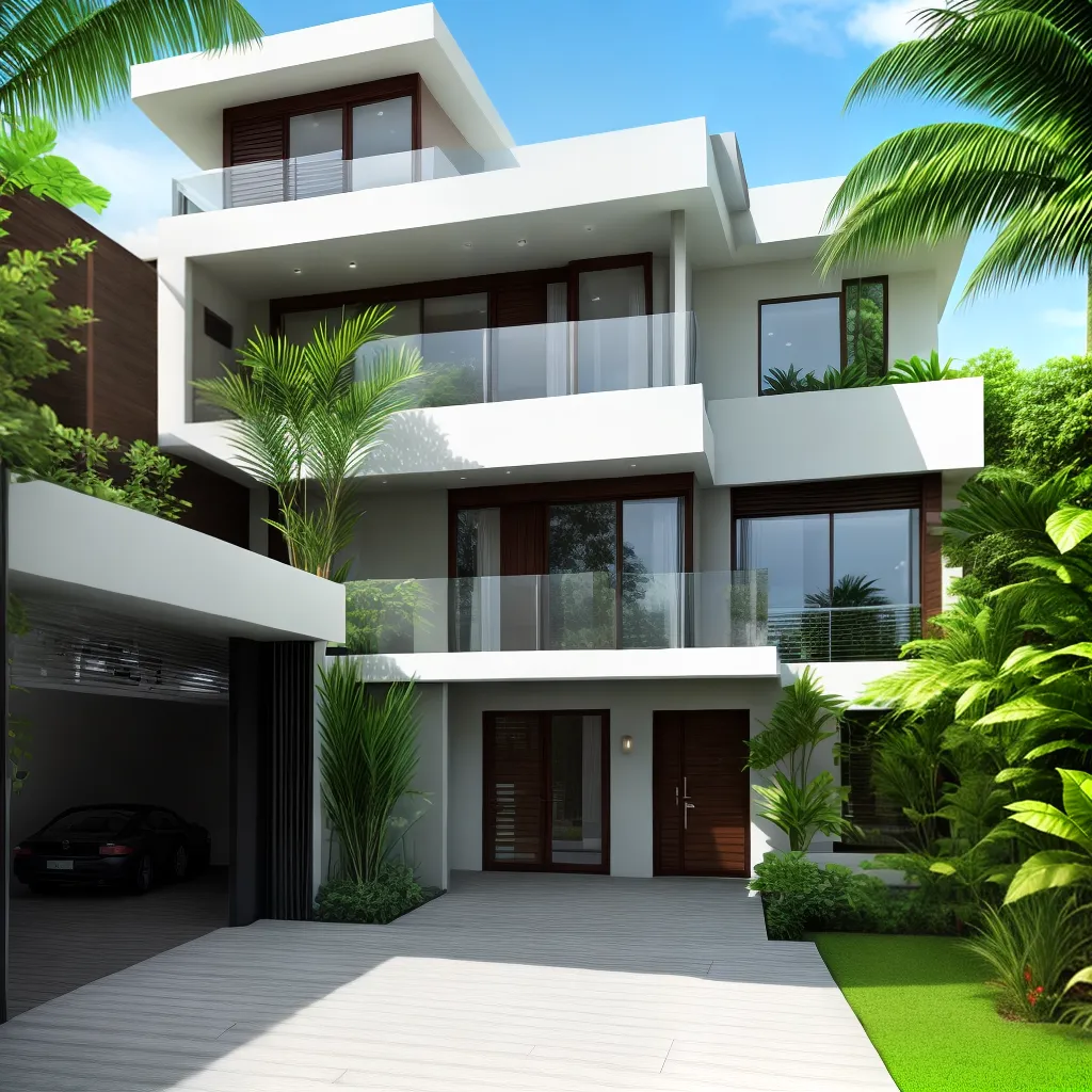 casa tropical moderna verde