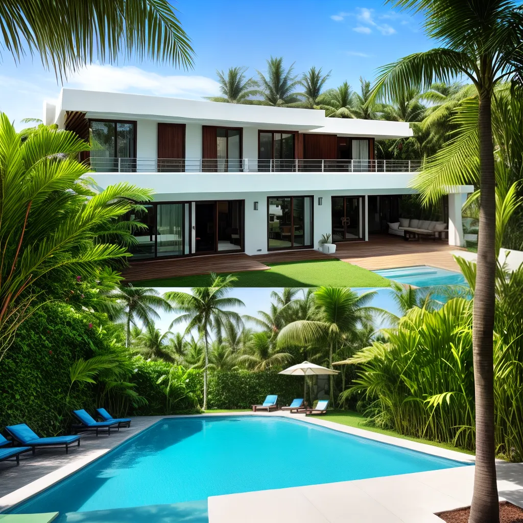 jardim tropical piscina casa sustentavel