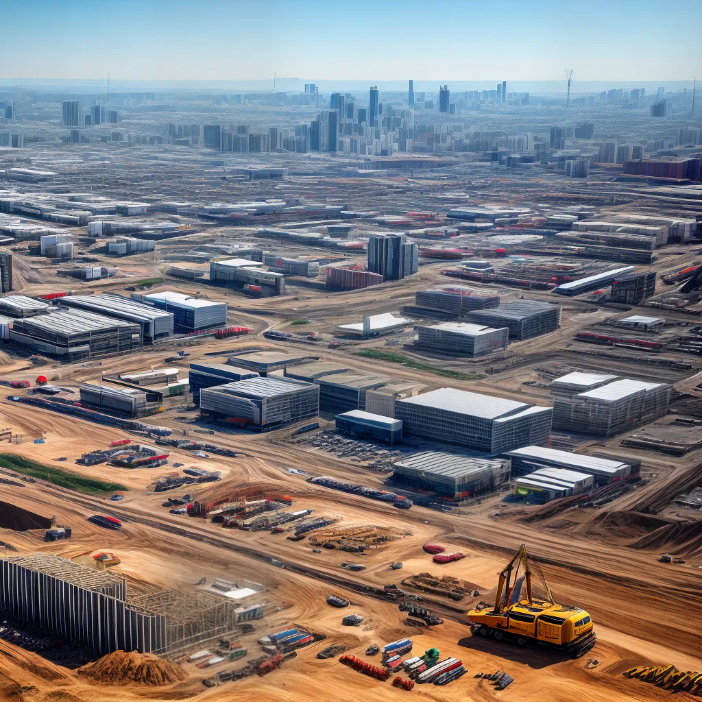 zona expansao canteiro obras cranes