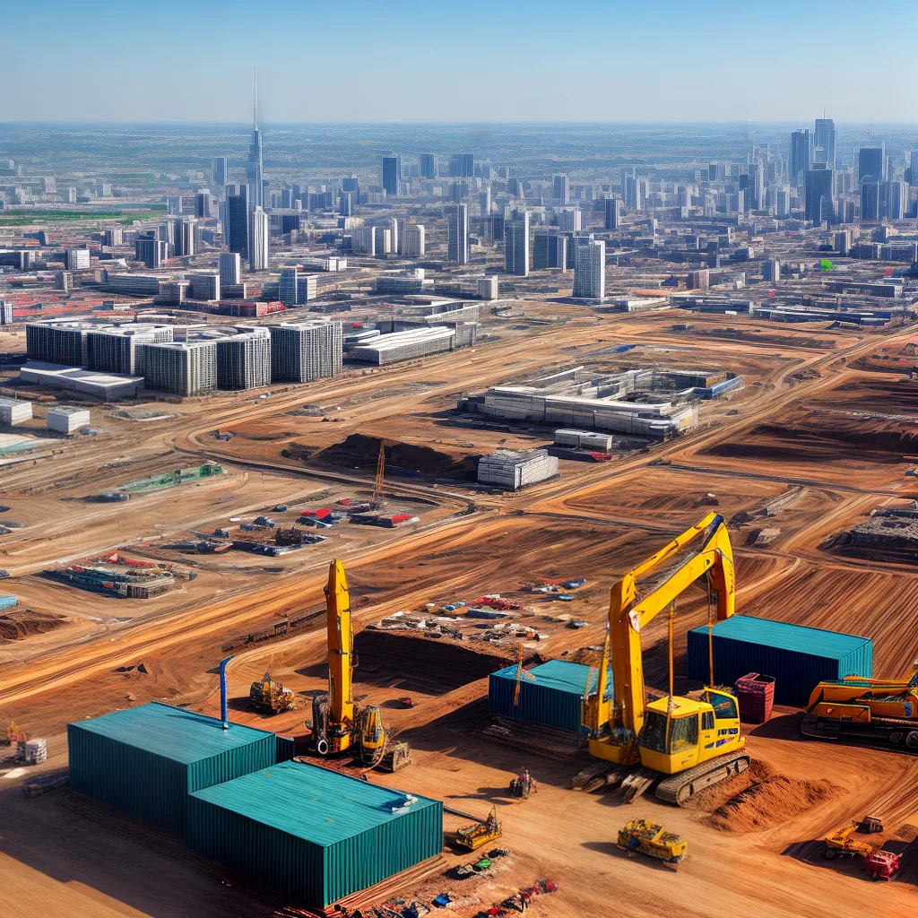 construcao operarios maquinaria arranha ceus