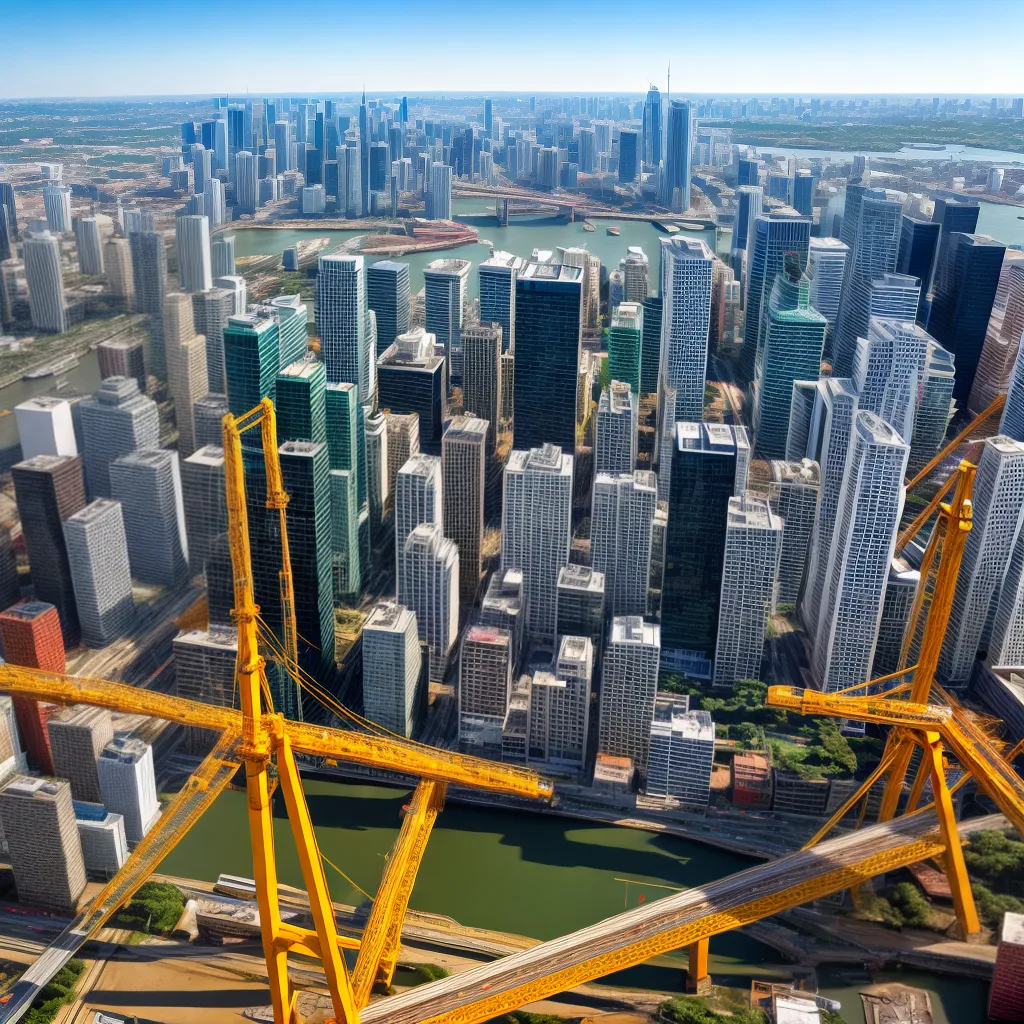 cidade construcao cranes zona