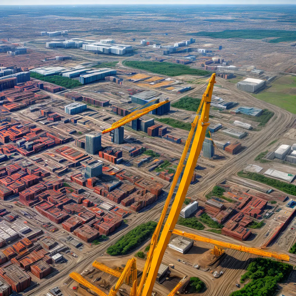 canteiro obras aereo crescimento construcao