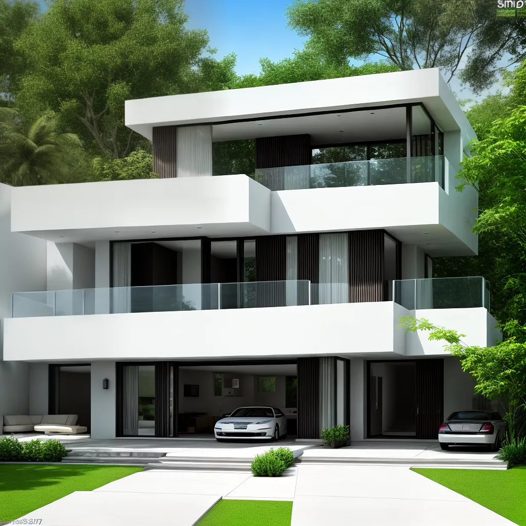 casa moderna janelas paisagem verde