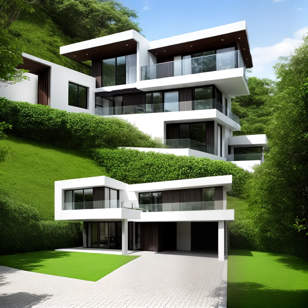 casa moderna natureza jardim piscina