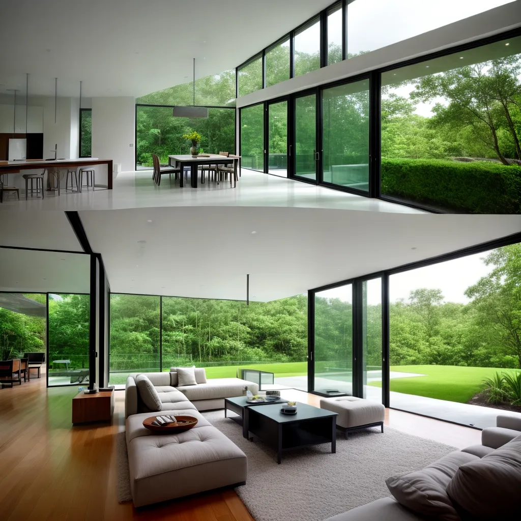 casa moderna natureza janelas integracao