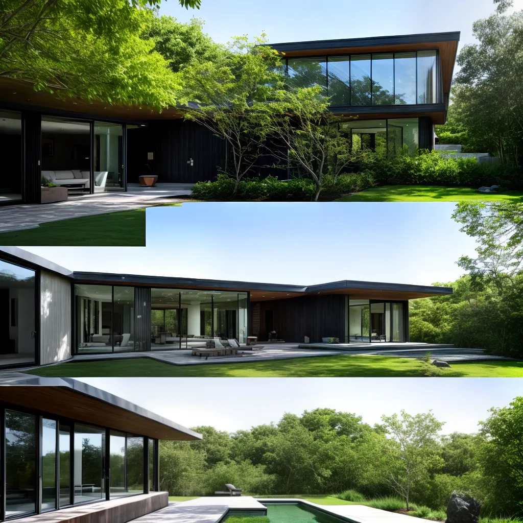 casa moderna janelas natureza paisagem